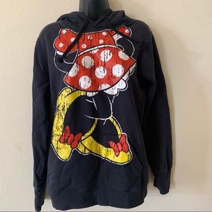 Disney Black Minnie Mouse Body Hooded Bow Sweatshirt